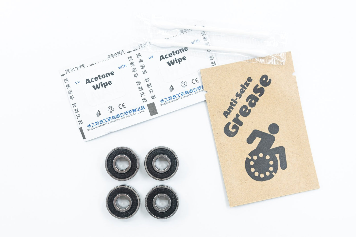 Caster Wheelchair Bearings 608 8mm ABEC-1 8x22x7/9mm with 9mm Extended Race (4-Pack) READ DESCRIPTION