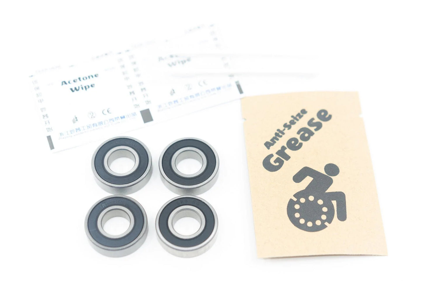 Stainless Steel Shower Wheelchair Bearing SR8 1/2" ABEC-1 1/2x1-1/8x.3125" (4-Pack)