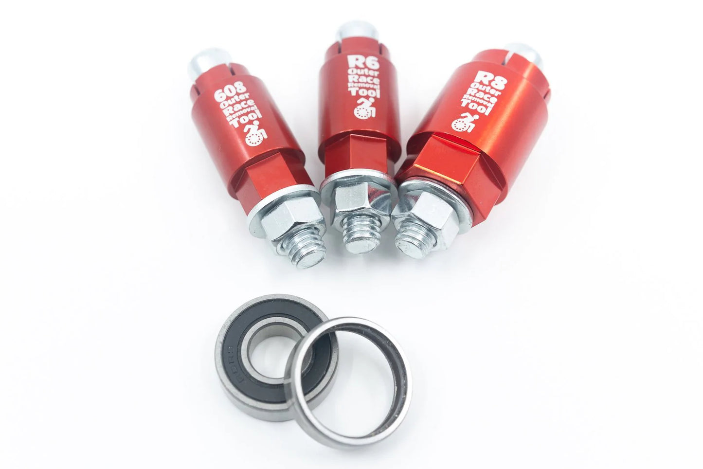 Wheelchair Bearing Outer Race Removal Tools 608, R6 & R8 Kit 3-Pack