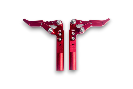 New 2026 Micro Adjustable All Aluminum Reckless Wheelchairs Scissor Brakes (Pair) Red