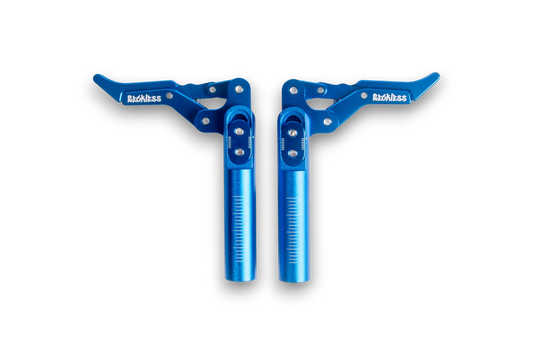 New 2026 Micro Adjustable All Aluminum Reckless Wheelchairs Scissor Brakes (Pair)  Blue