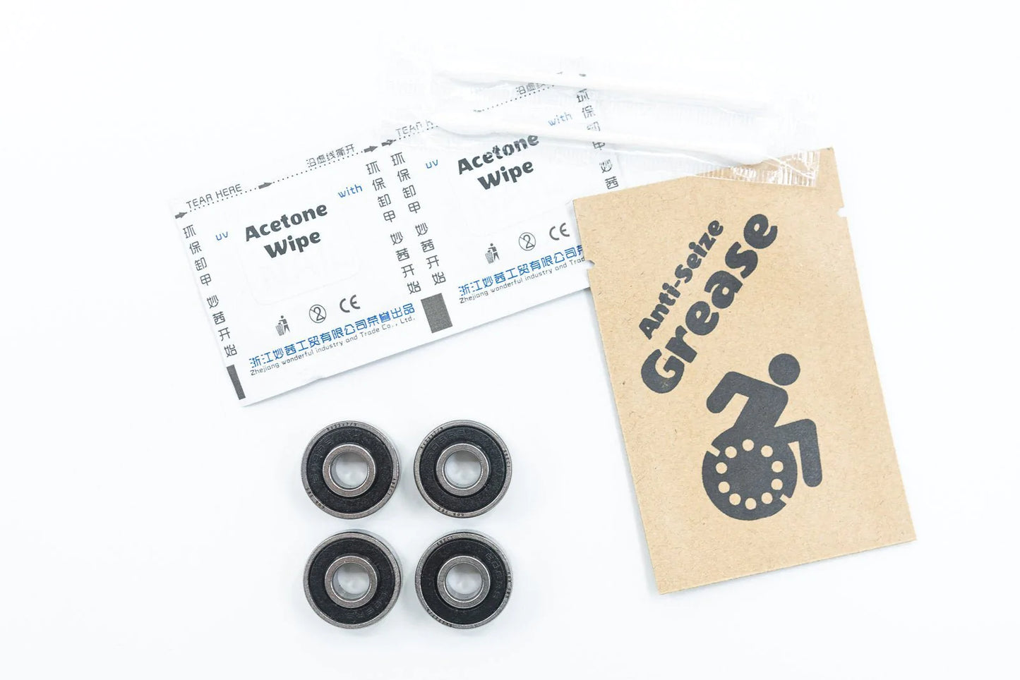Caster Wheelchair Bearings 608 8mm ABEC-1 8x22x7/9mm with 9mm Extended Race (4-Pack) READ DESCRIPTION