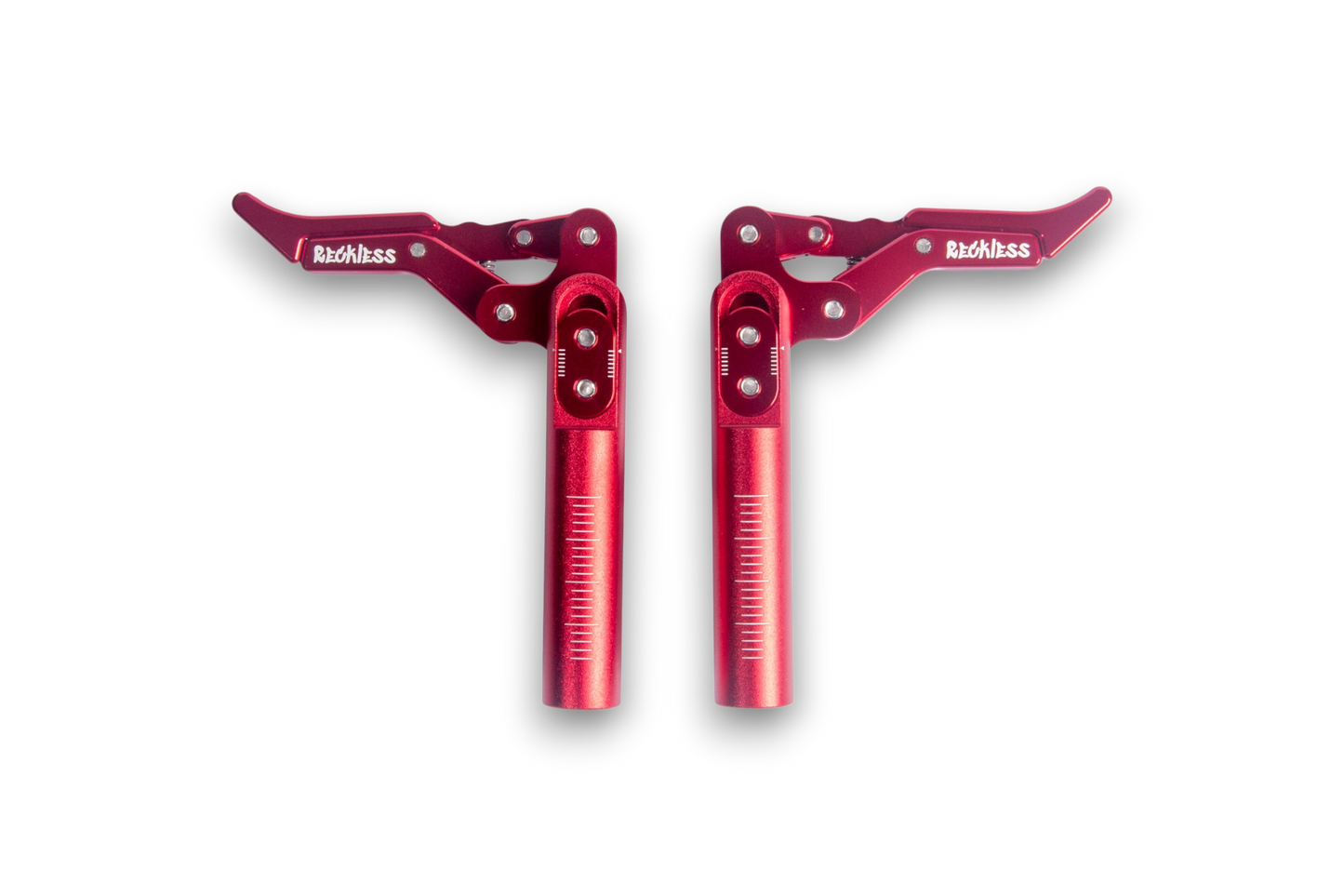 New 2026 Micro Adjustable All Aluminum Reckless Wheelchairs Scissor Brakes (Pair) Red