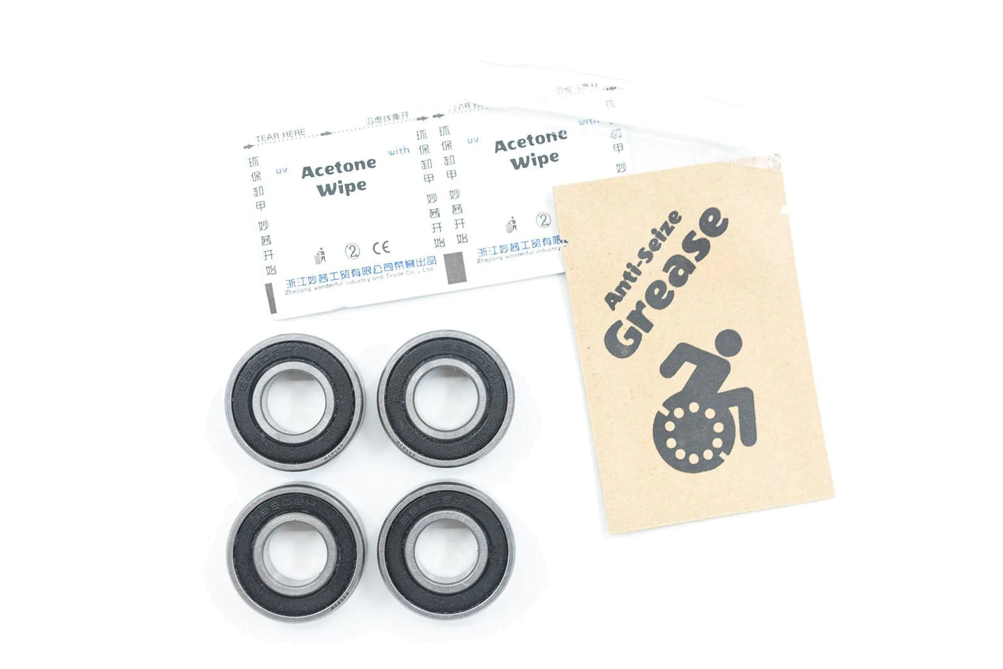 Rear Wheel and Fork Wheelchair Bearings 99502H ABEC 5 1-3/8" x 5/8" x .4331" (4-Pack)