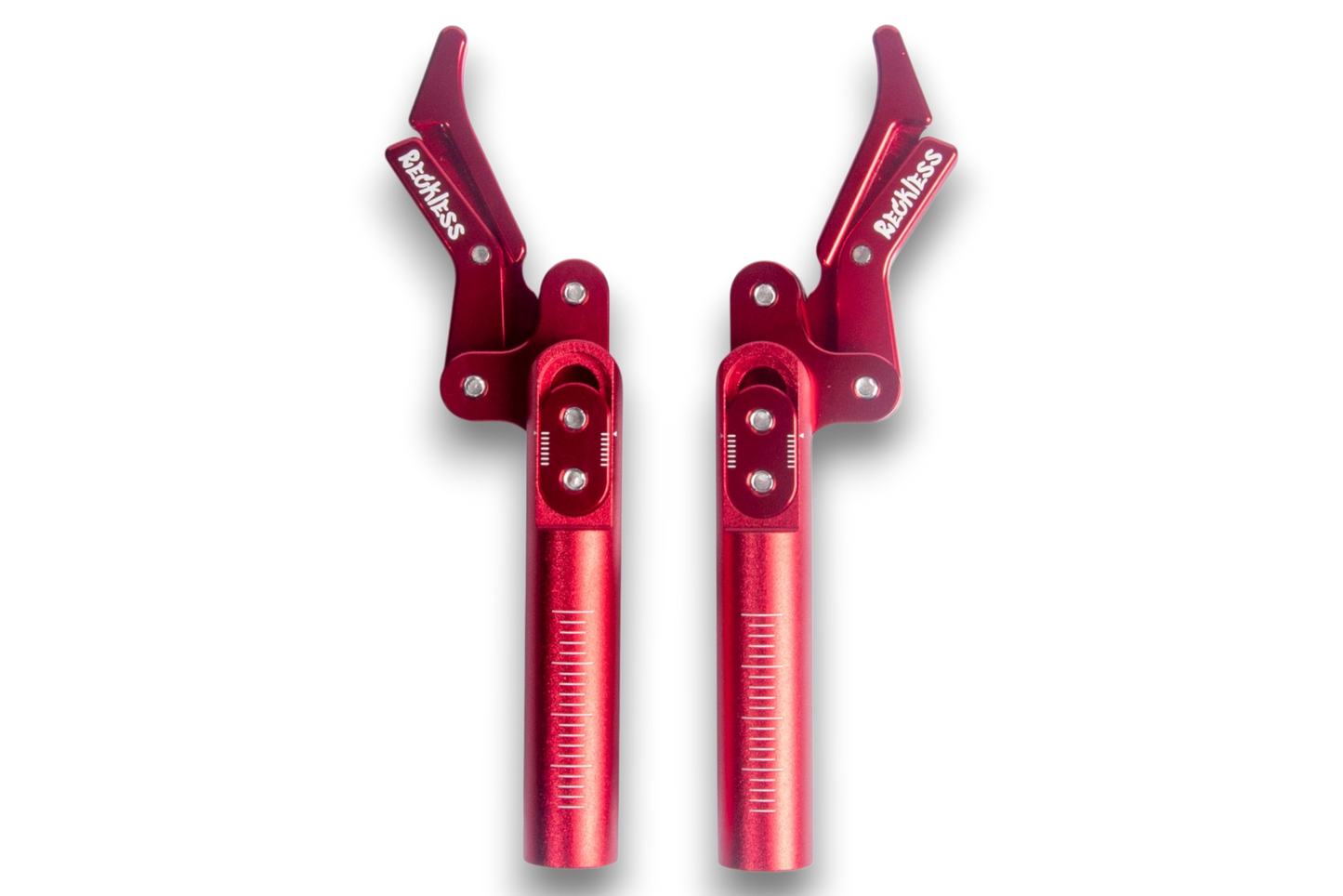 New 2026 Micro Adjustable All Aluminum Reckless Wheelchairs Scissor Brakes (Pair) Red