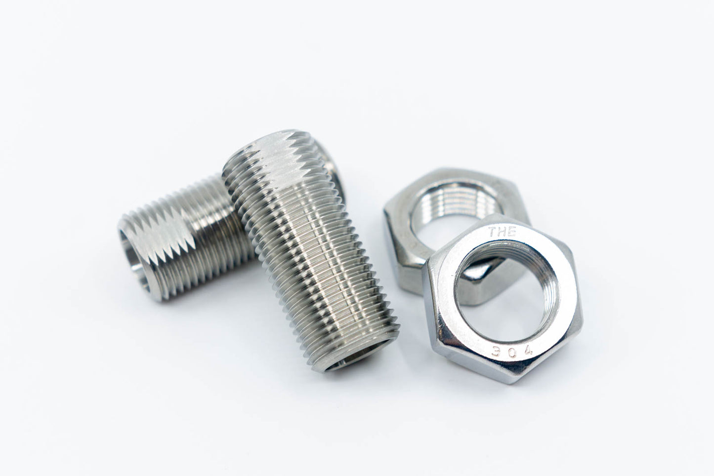 5/8" x 2" Stainless Steel Axle Sleeves with Nuts (Pair)